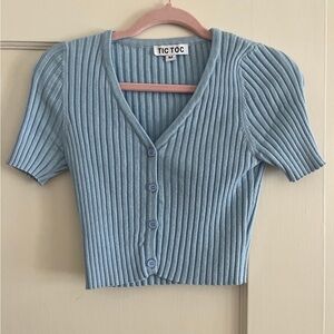 Baby Blue Button Up Top